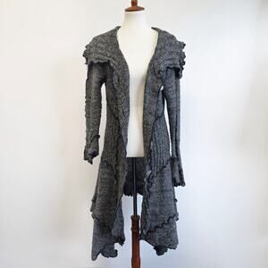 Pretty Angel Gray Asymmetrical Cardigan Duster Sz Large Boho Grunge Whimsigoth